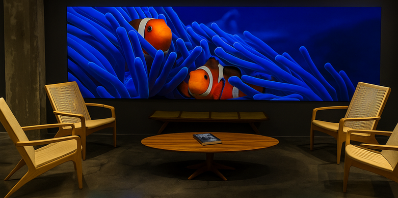 Backlit SEG lightbox display glowing with LED illumination